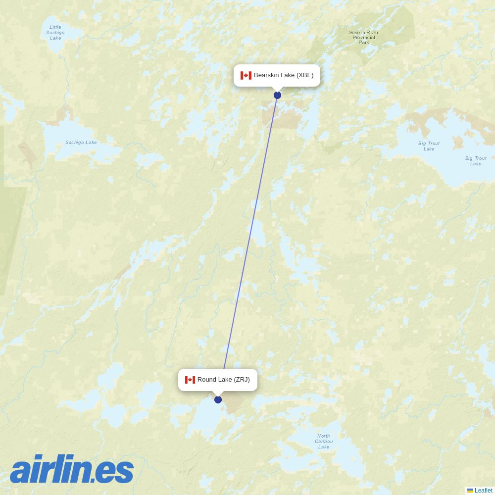 North Star Air at XBE route map