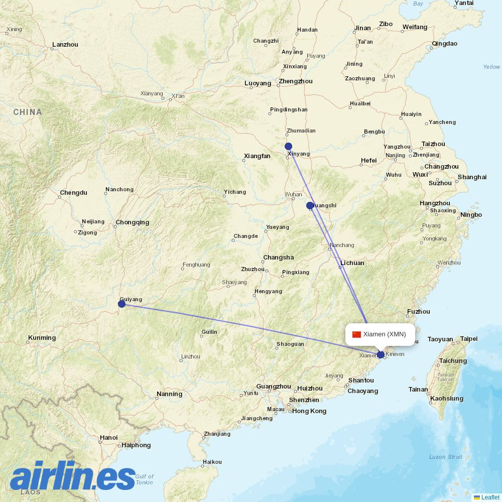 Air Changan at XMN route map