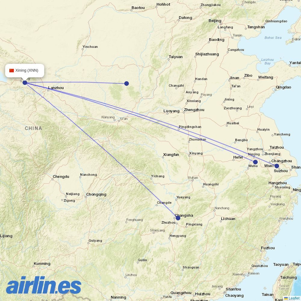 Air Travel at XNN route map