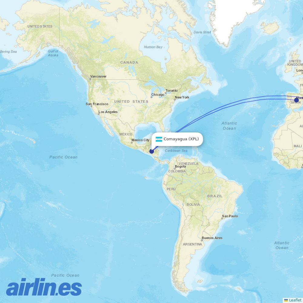 Iberojet at XPL route map