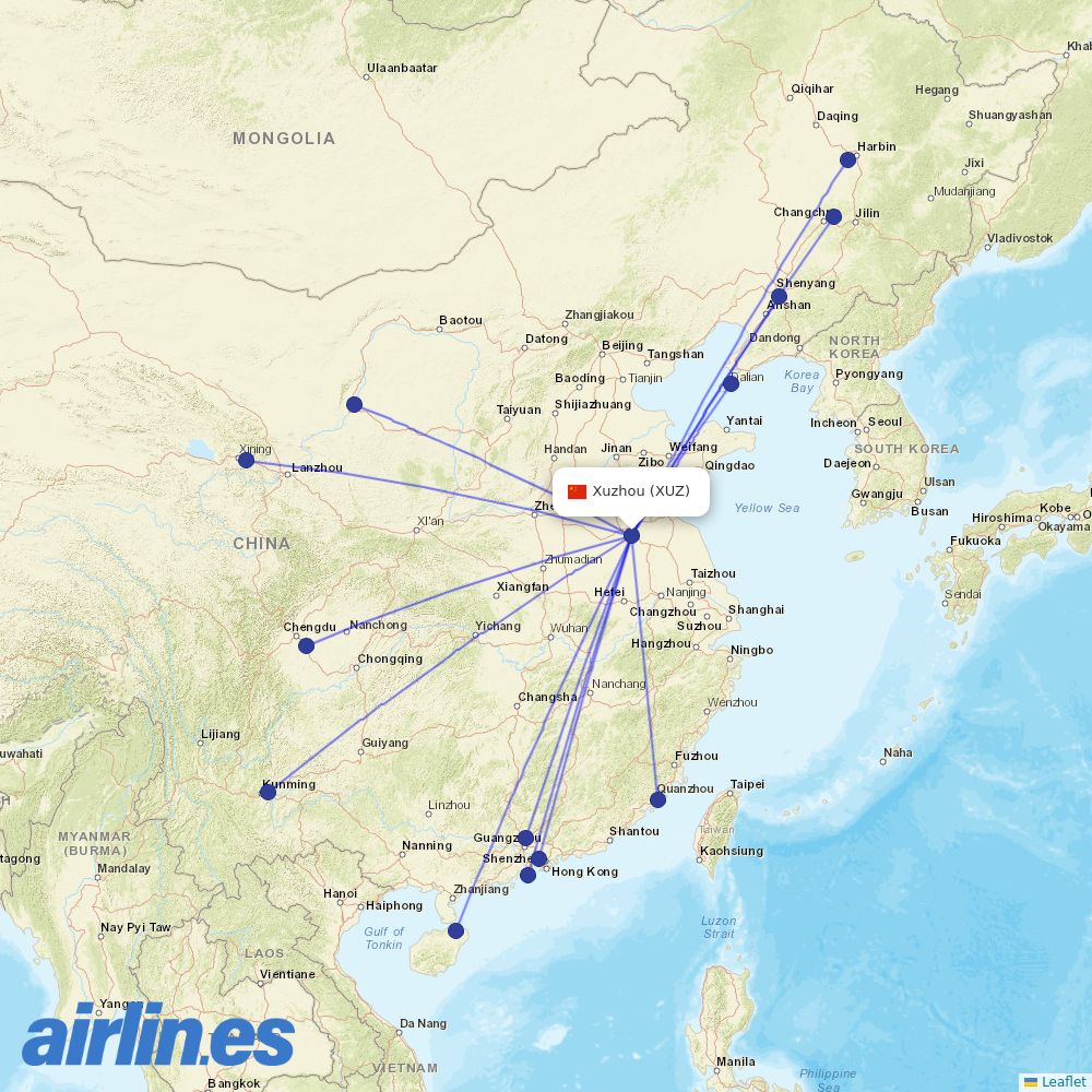 Loong Air at XUZ route map