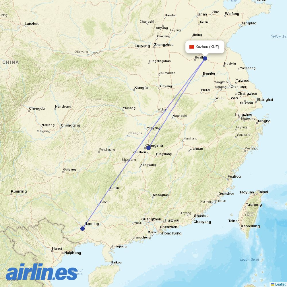 GX Airlines at XUZ route map