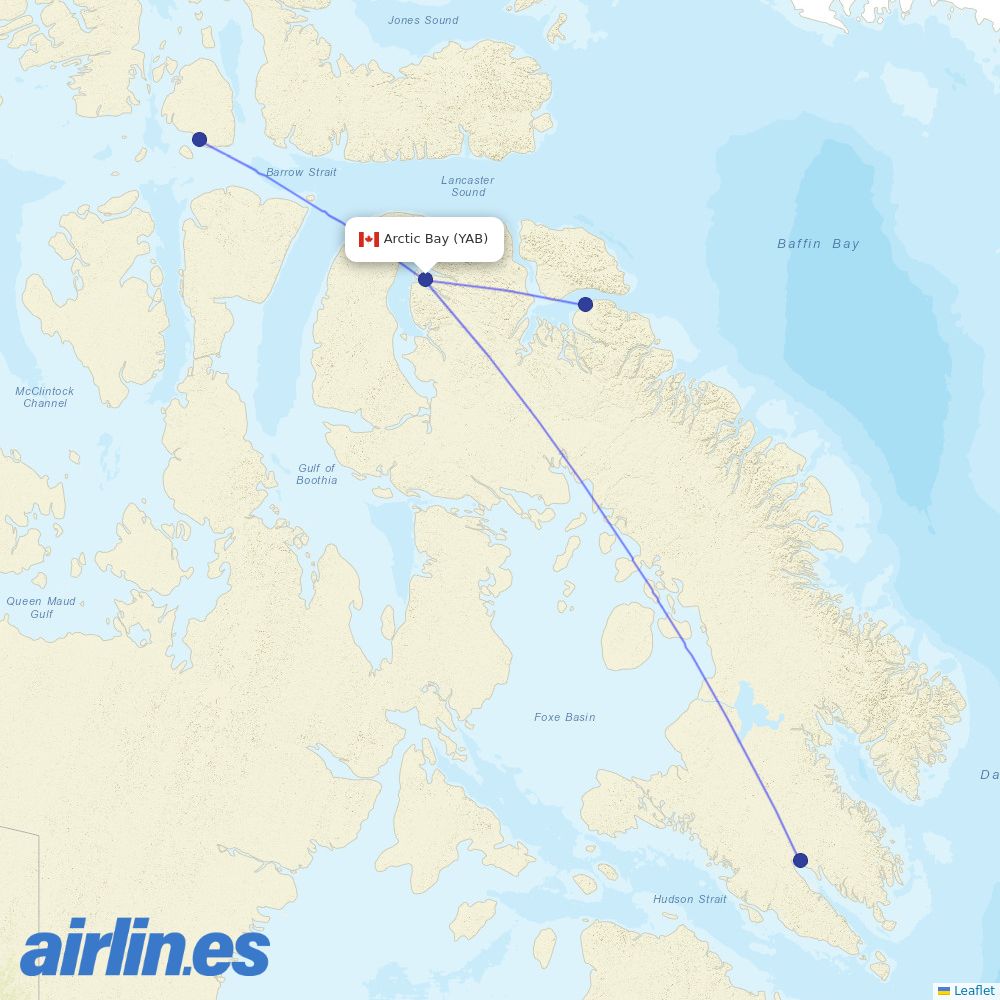 Canadian North at YAB route map
