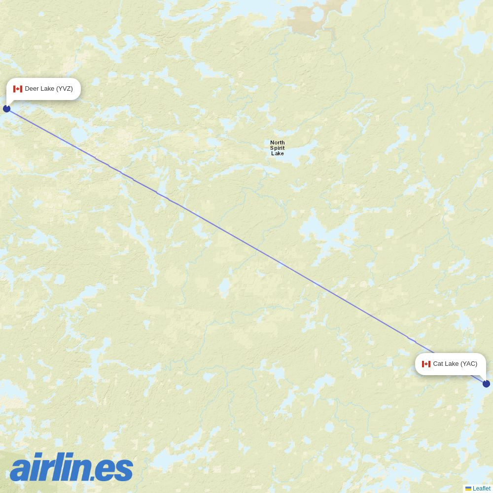 North Star Air at YAC route map