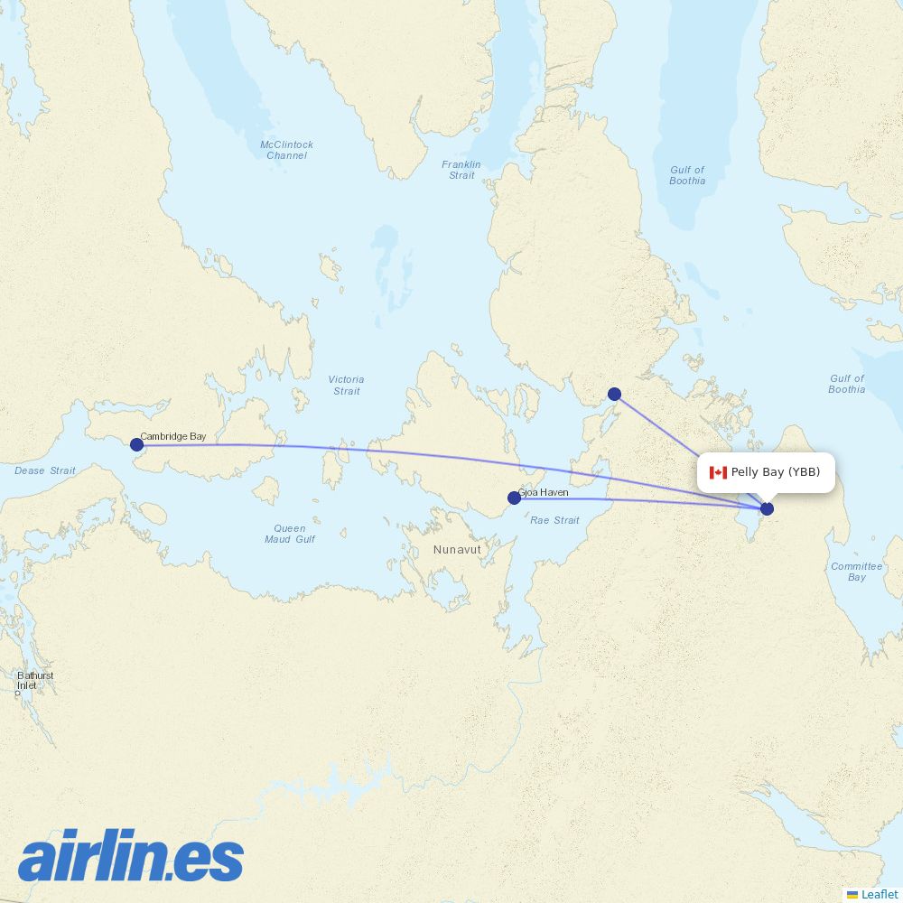 Canadian North at YBB route map