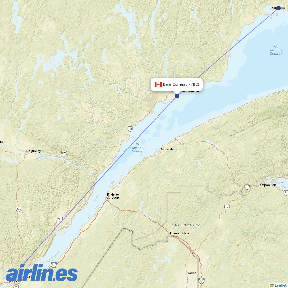 Air Liaison at YBC route map