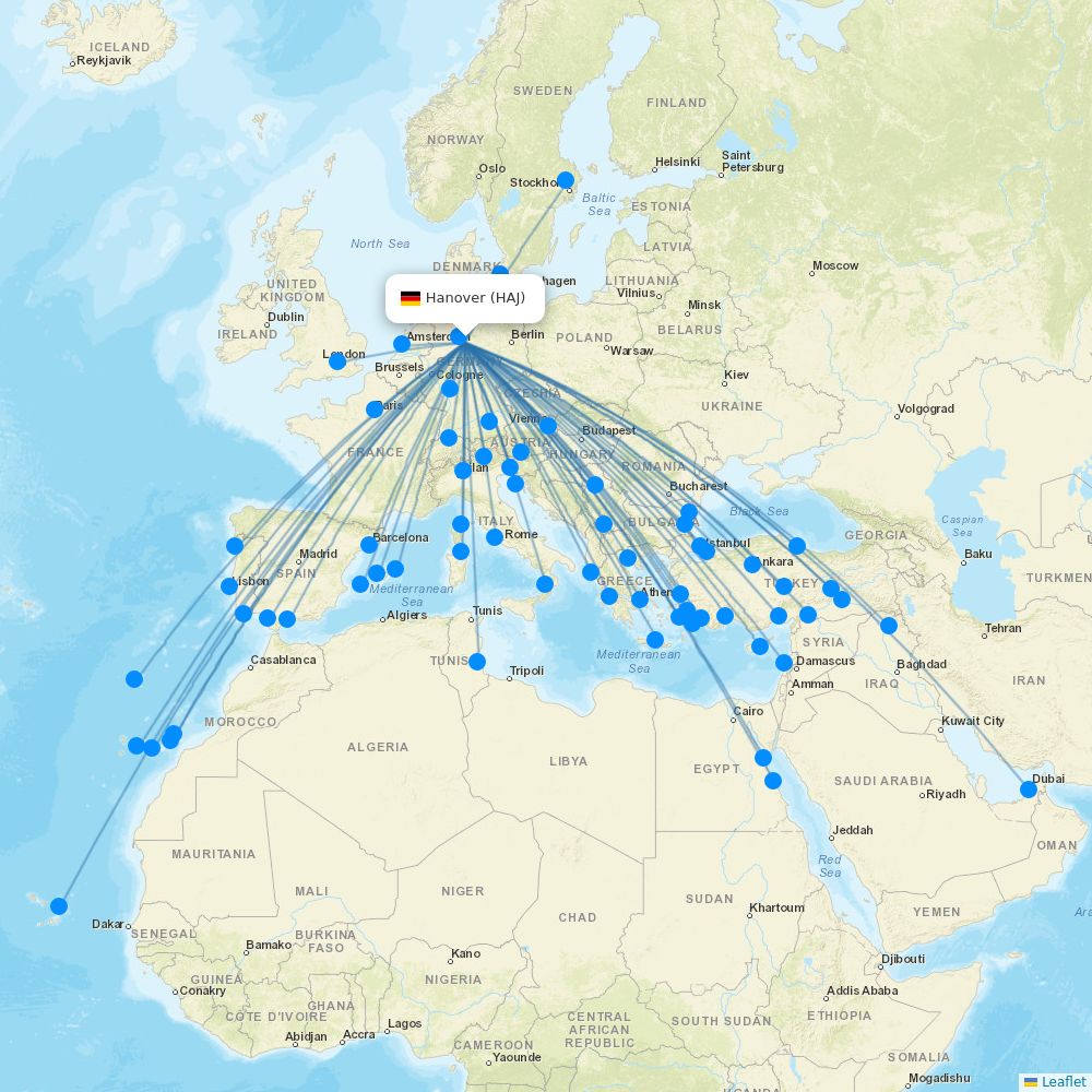 Sichuan Airlines from Yibin destination map