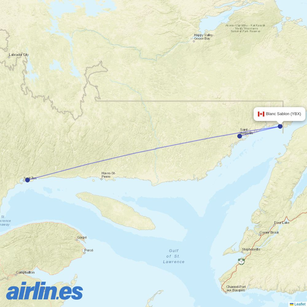 Air Liaison at YBX route map