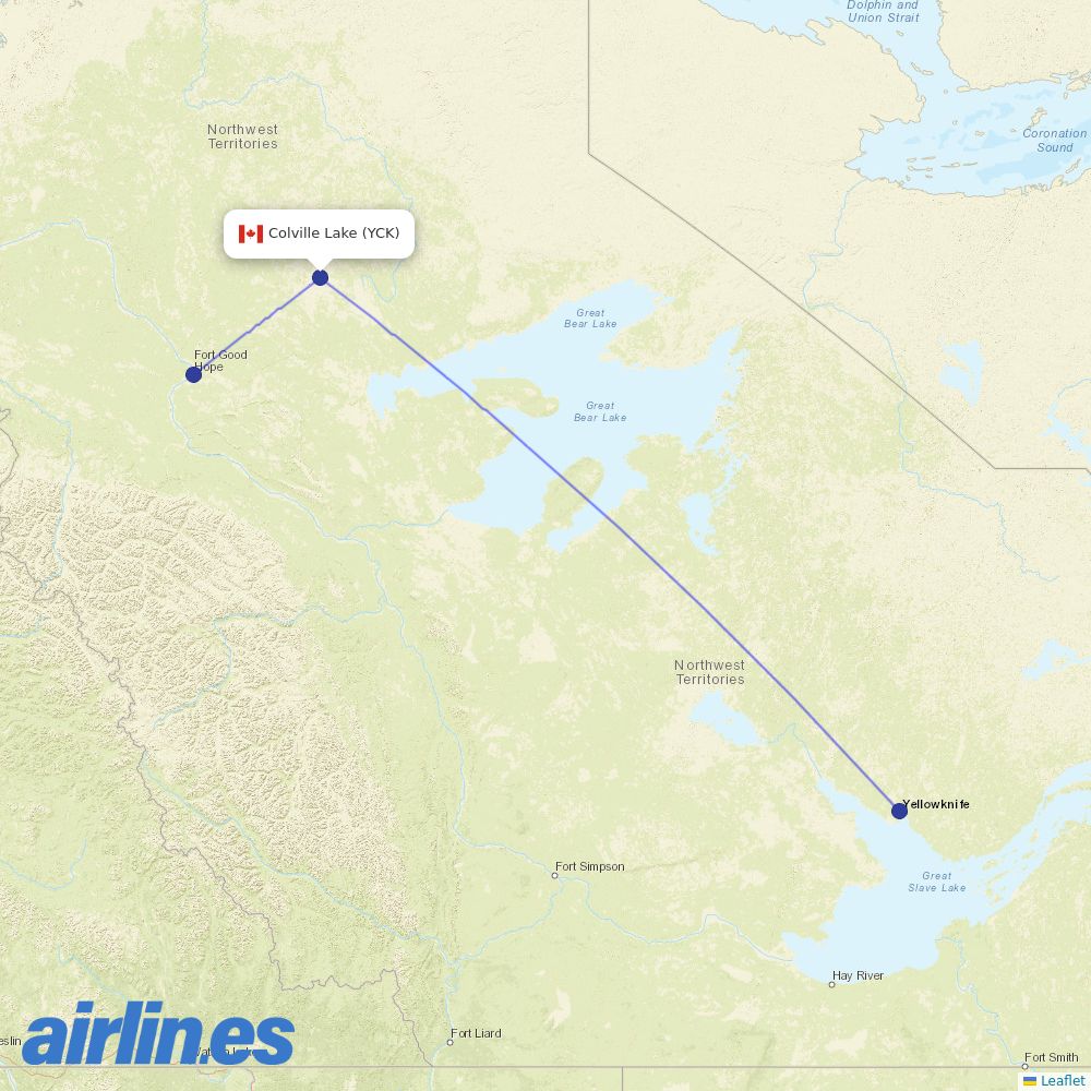 North Wright Air at YCK route map