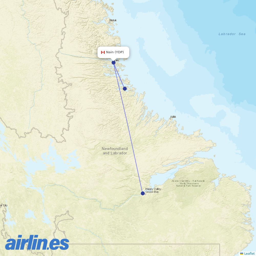 PAL Airlines from Nain Airport destination map