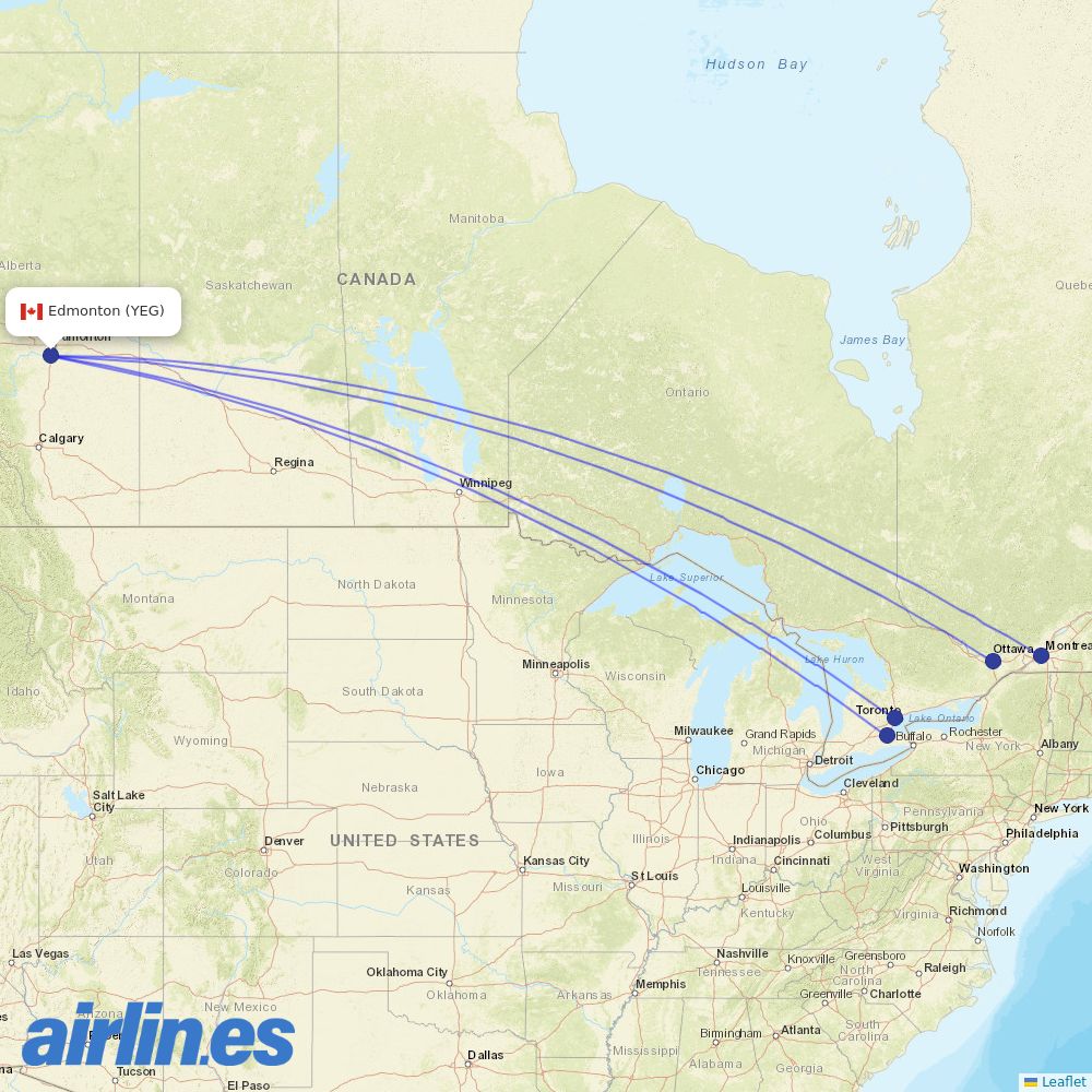 Porter at YEG route map
