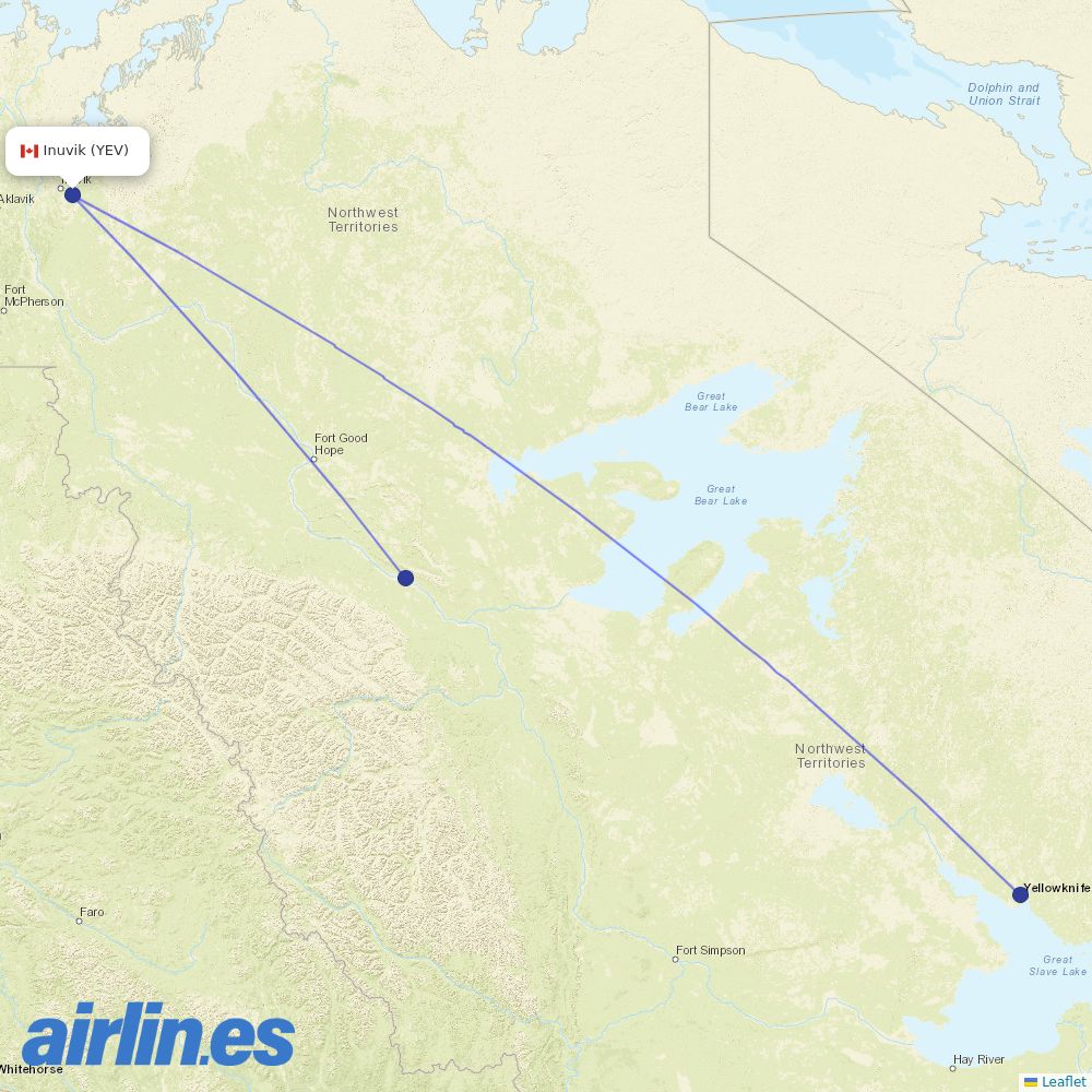 Canadian North from Inuvik Mike Zubko destination map