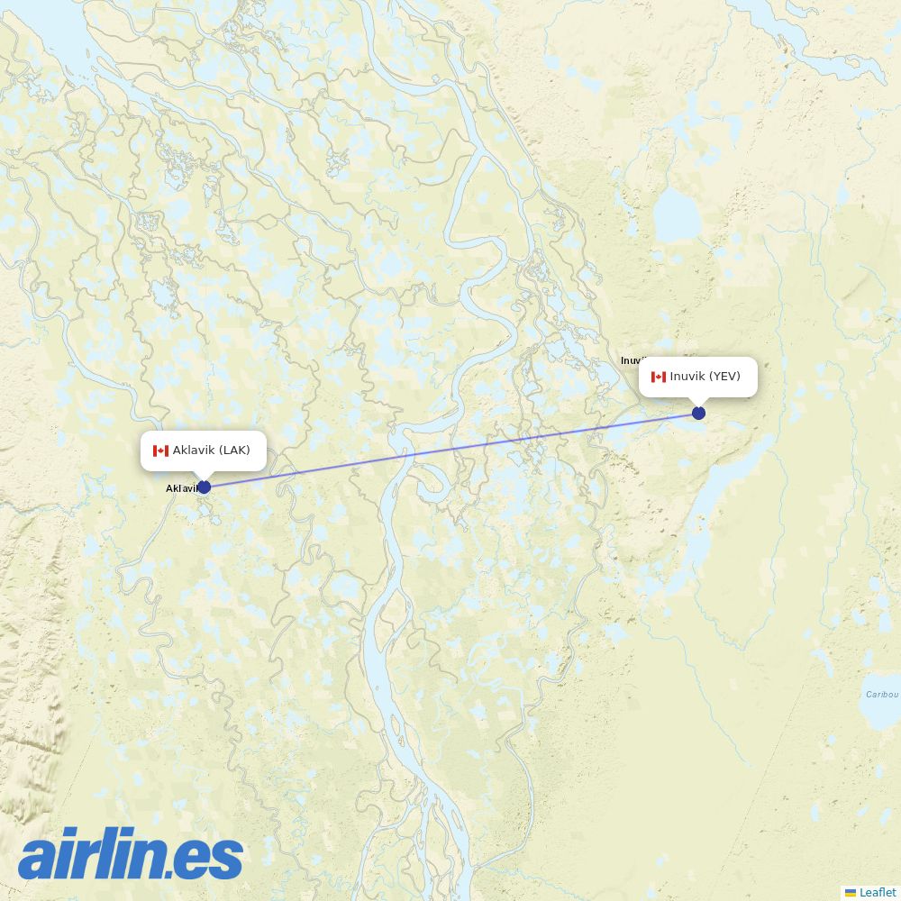 North-Wright Airways from Inuvik Mike Zubko destination map