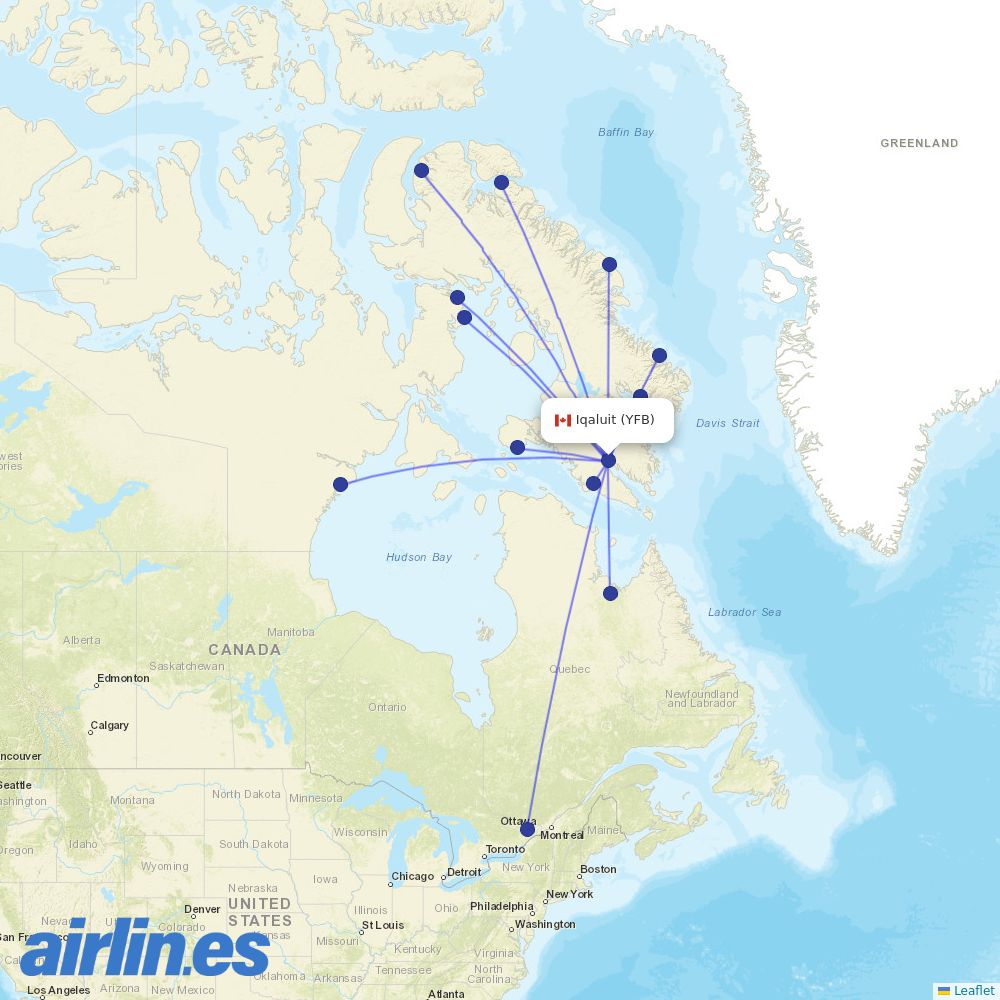 Canadian North at YFB route map