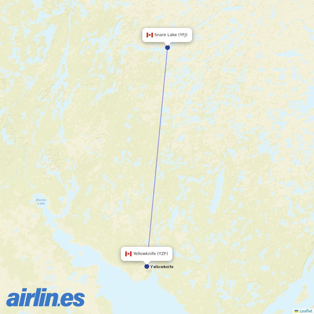 Air Tindi at YFJ route map