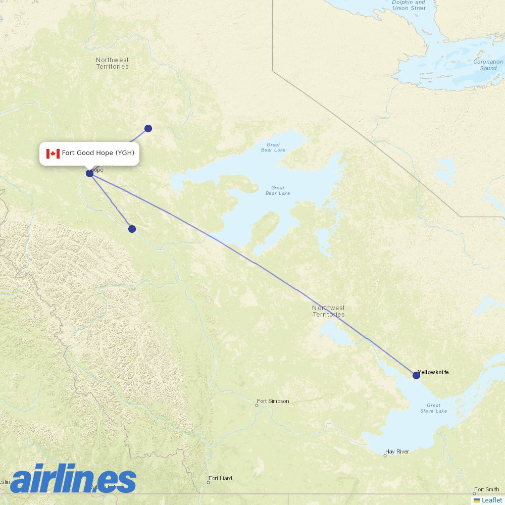 North Wright Air at YGH route map
