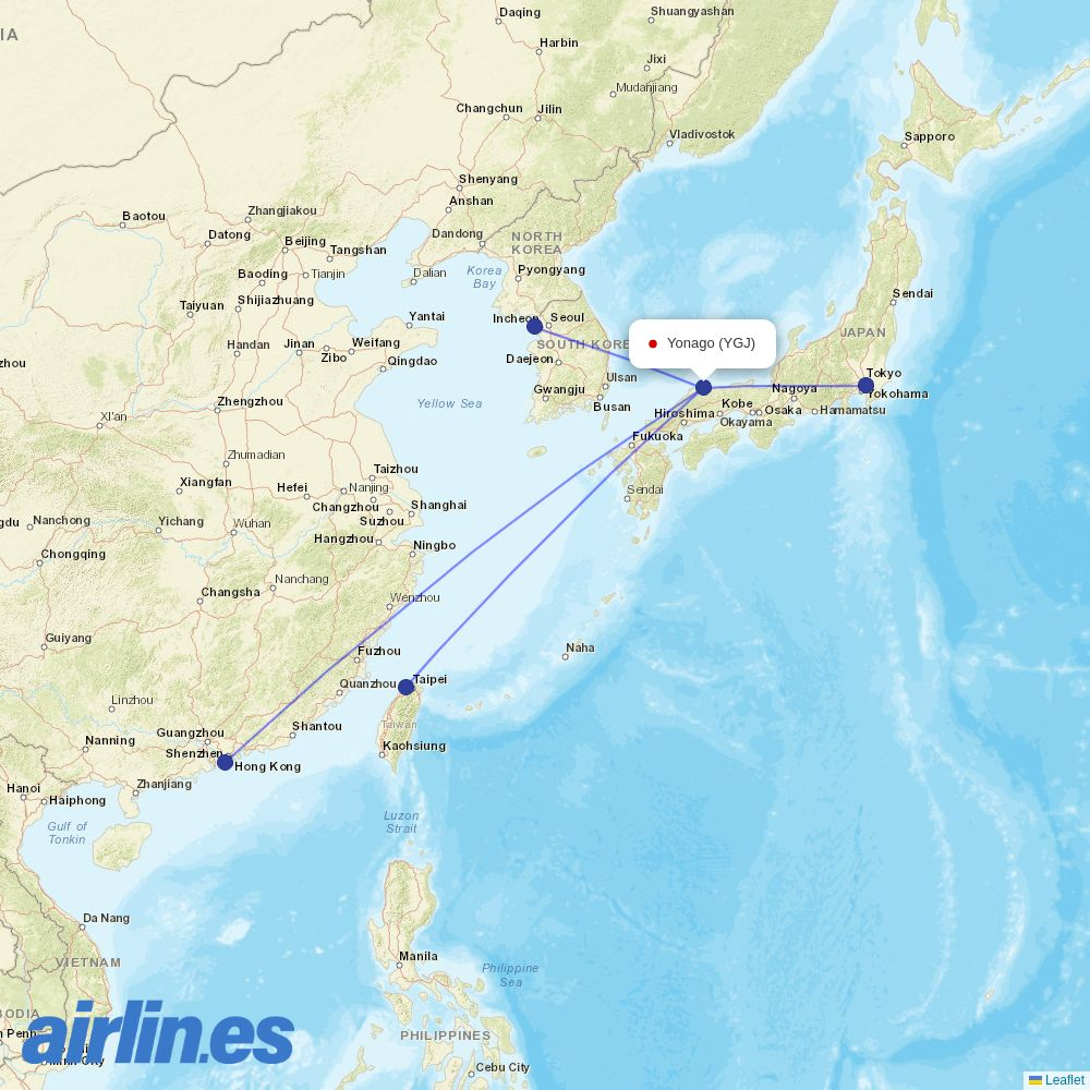 Air Seoul at YGJ route map