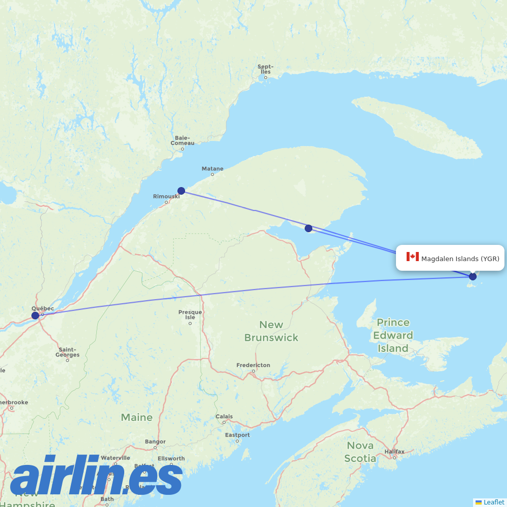 Pascan at YGR route map