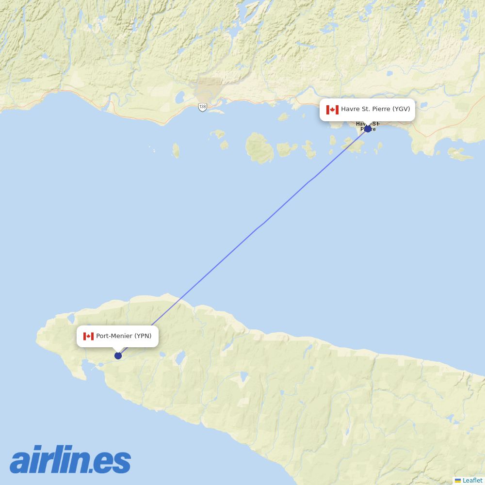 Air Liaison from Havre Saint-Pierre Airport destination map