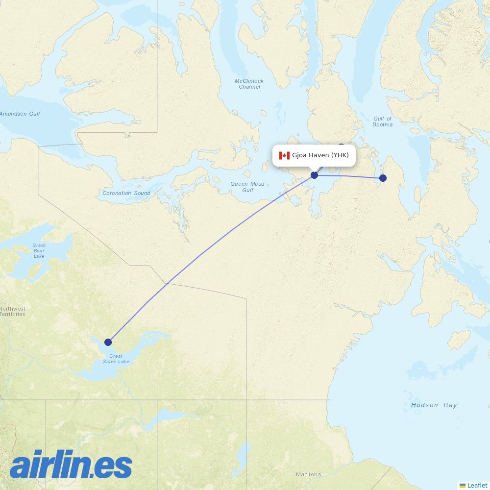 Canadian North at YHK route map