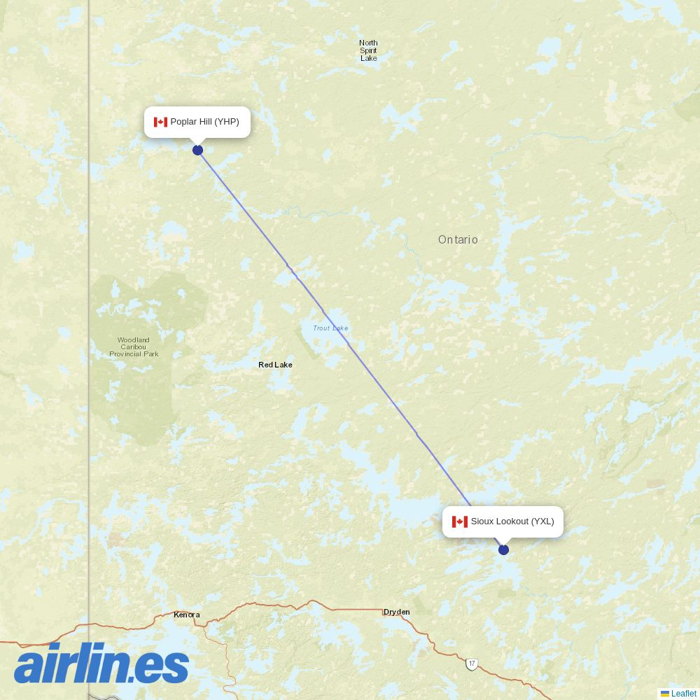North Star Air at YHP route map