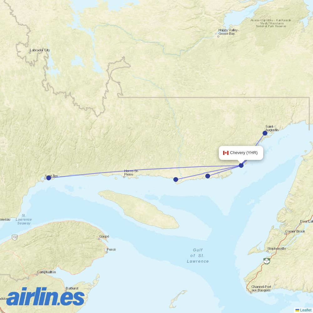 Air Liaison at YHR route map
