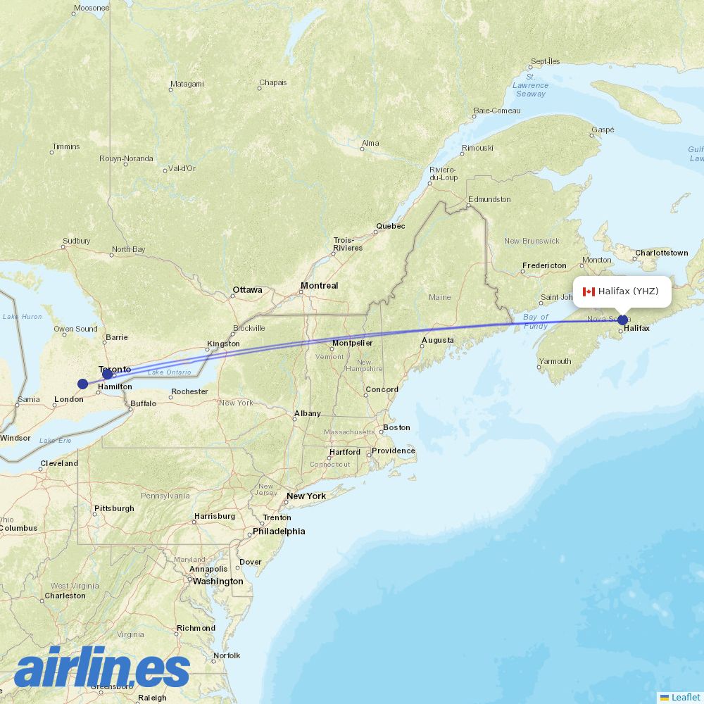 Flair at YHZ route map