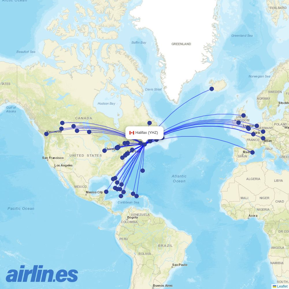 Pascan at YHZ route map
