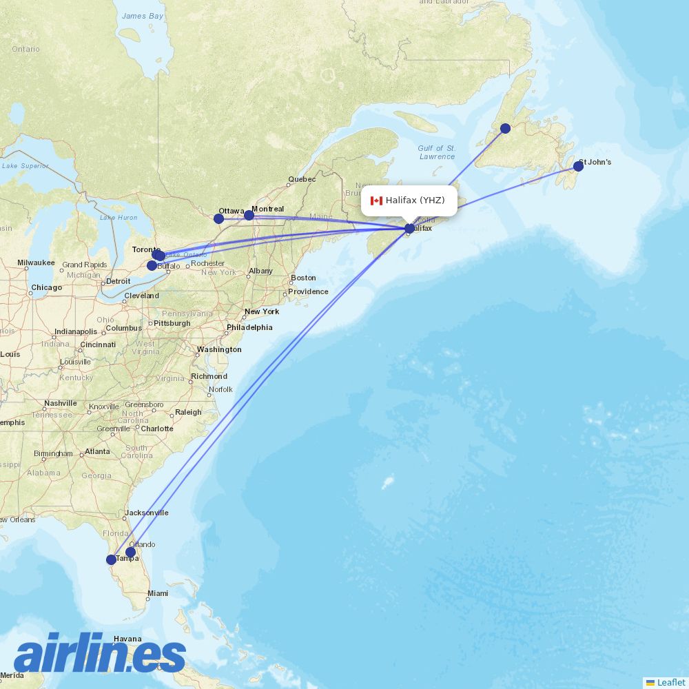 Porter at YHZ route map