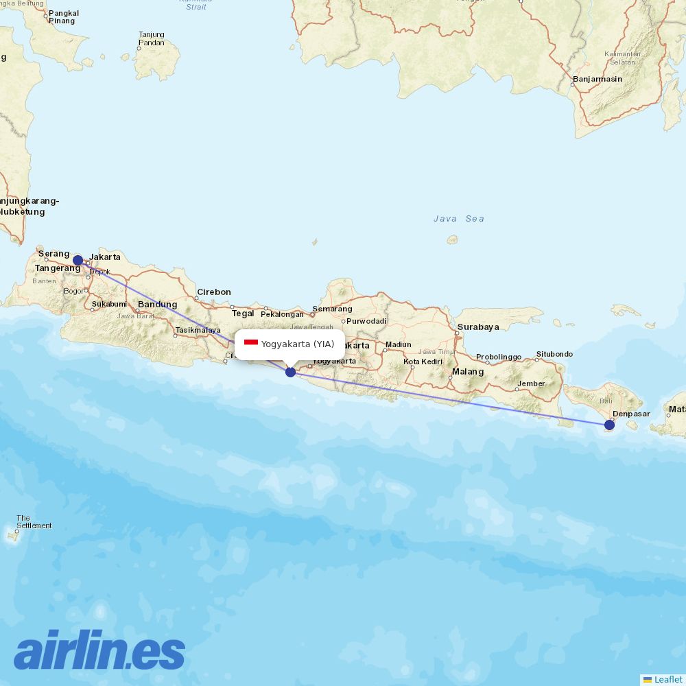 Garuda Indonesia at YIA route map