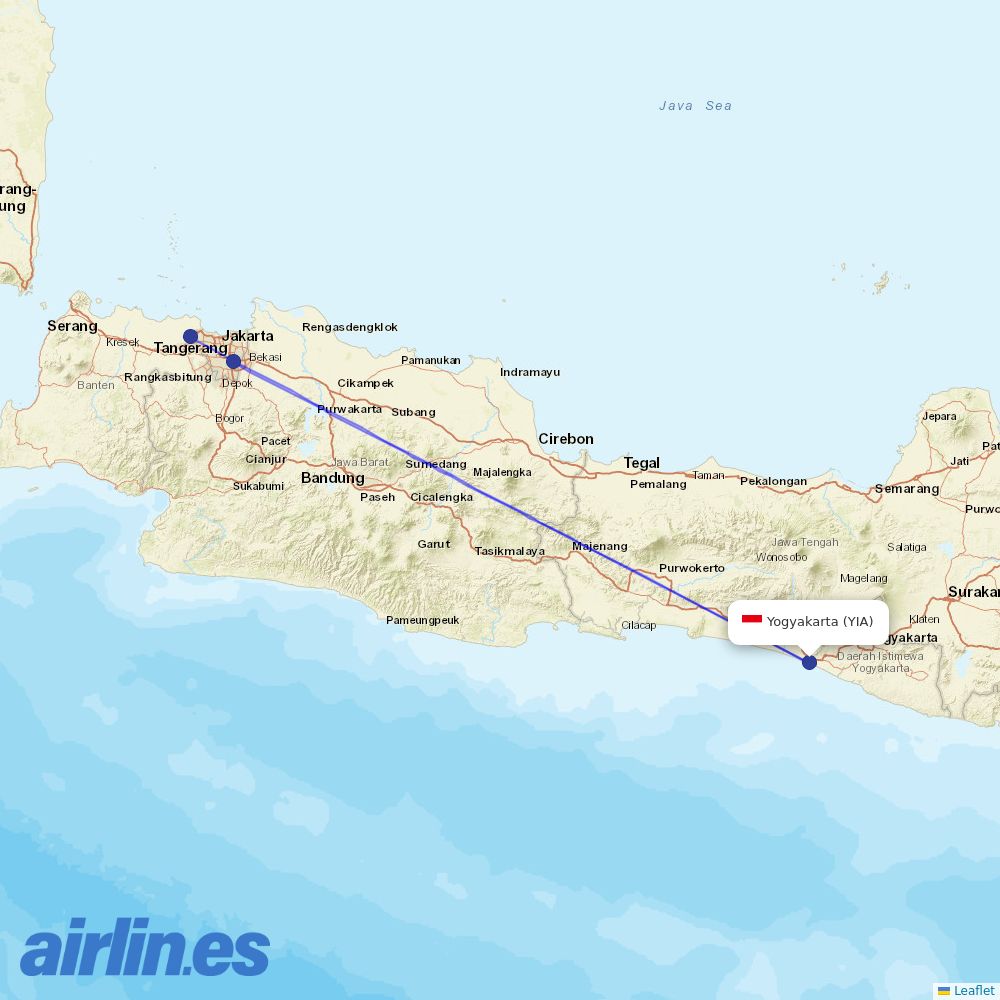 Batik Air at YIA route map