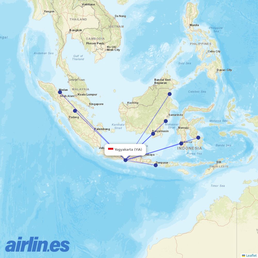 Lion Air at YIA route map