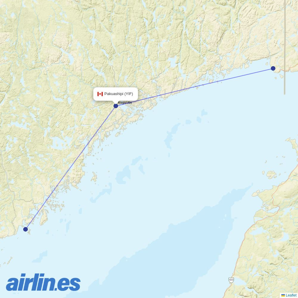 Air Liaison at YIF route map