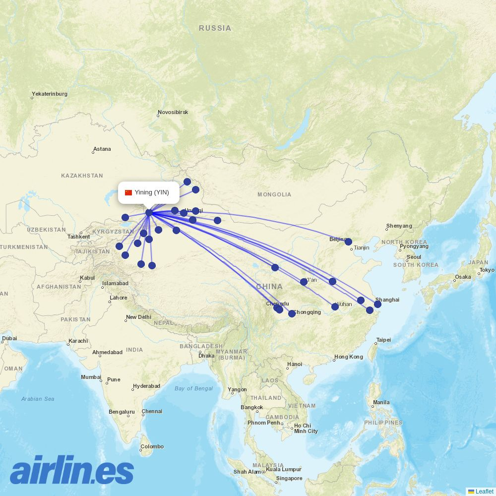 Gestair at YIN route map