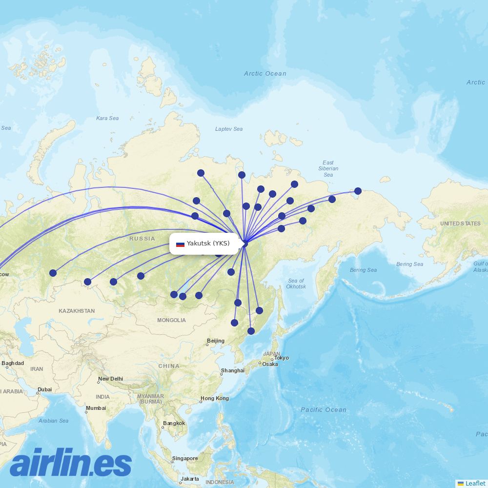 Aurora at YKS route map