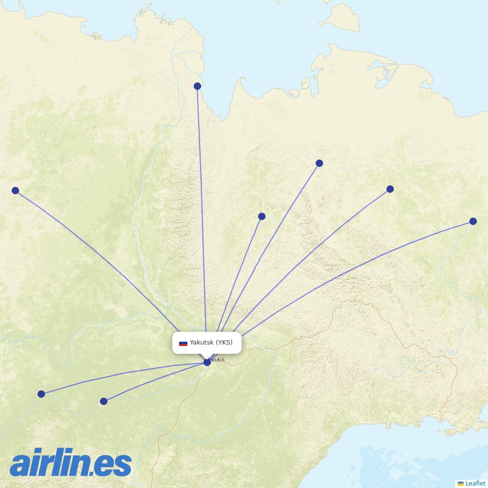 IrAero at YKS route map