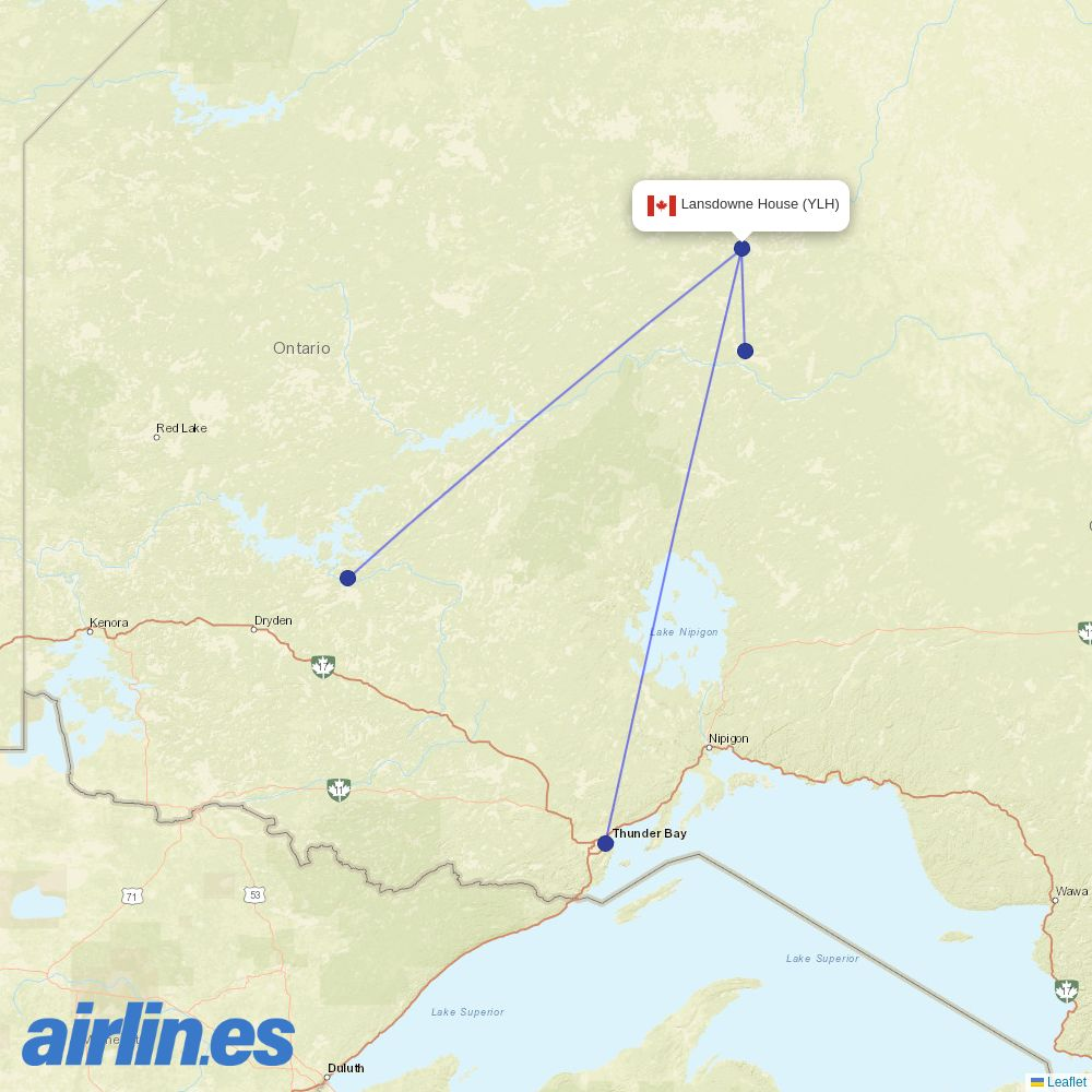 North Star Air at YLH route map