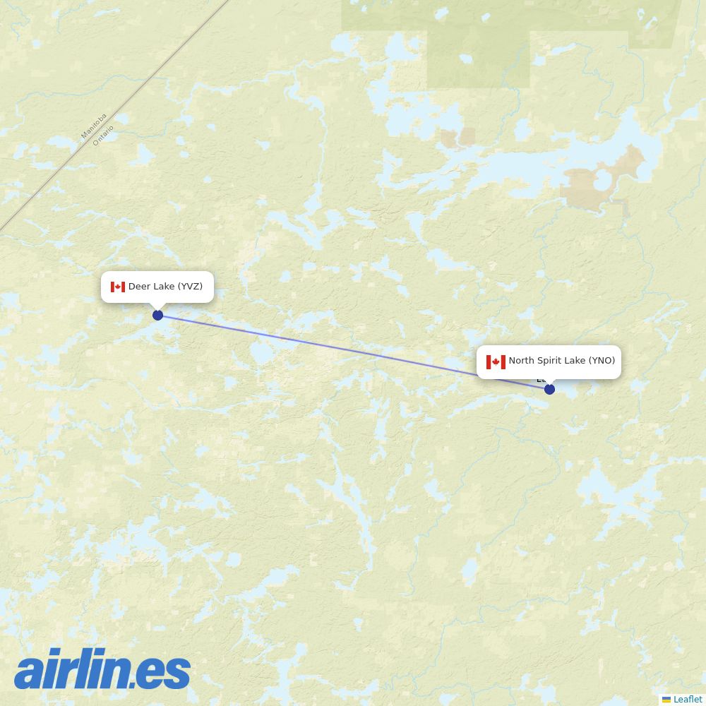 Bearskin Airlines at YNO route map