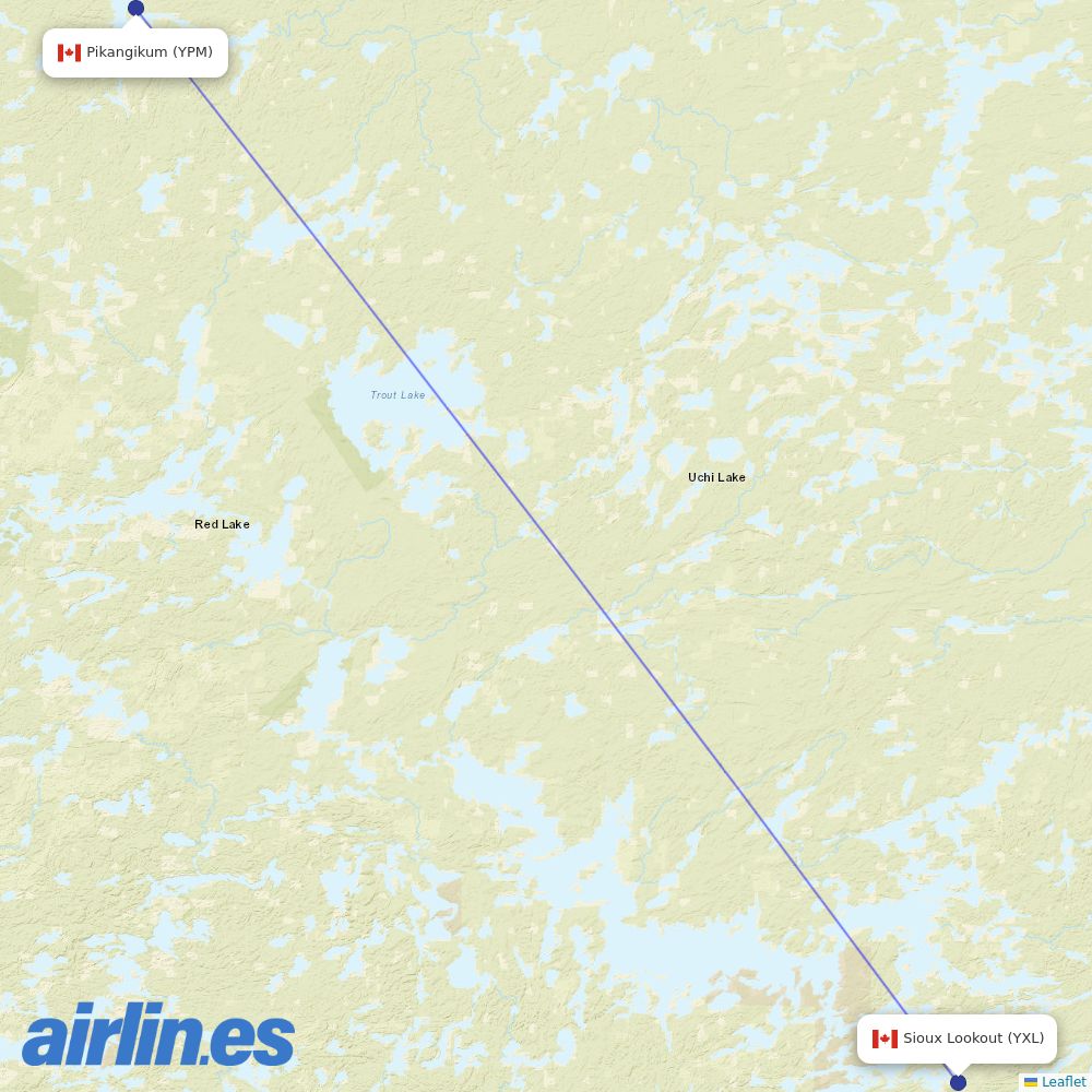 Bearskin Airlines at YPM route map