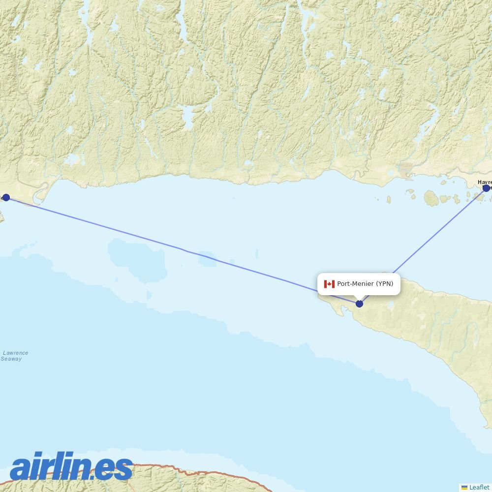 Air Liaison at YPN route map