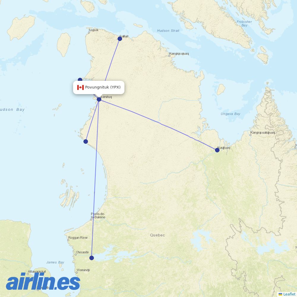 Air Inuit at YPX route map