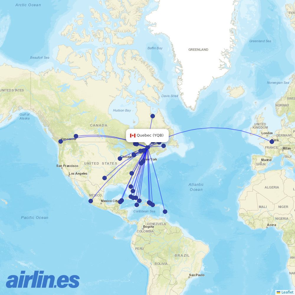 Pascan at YQB route map