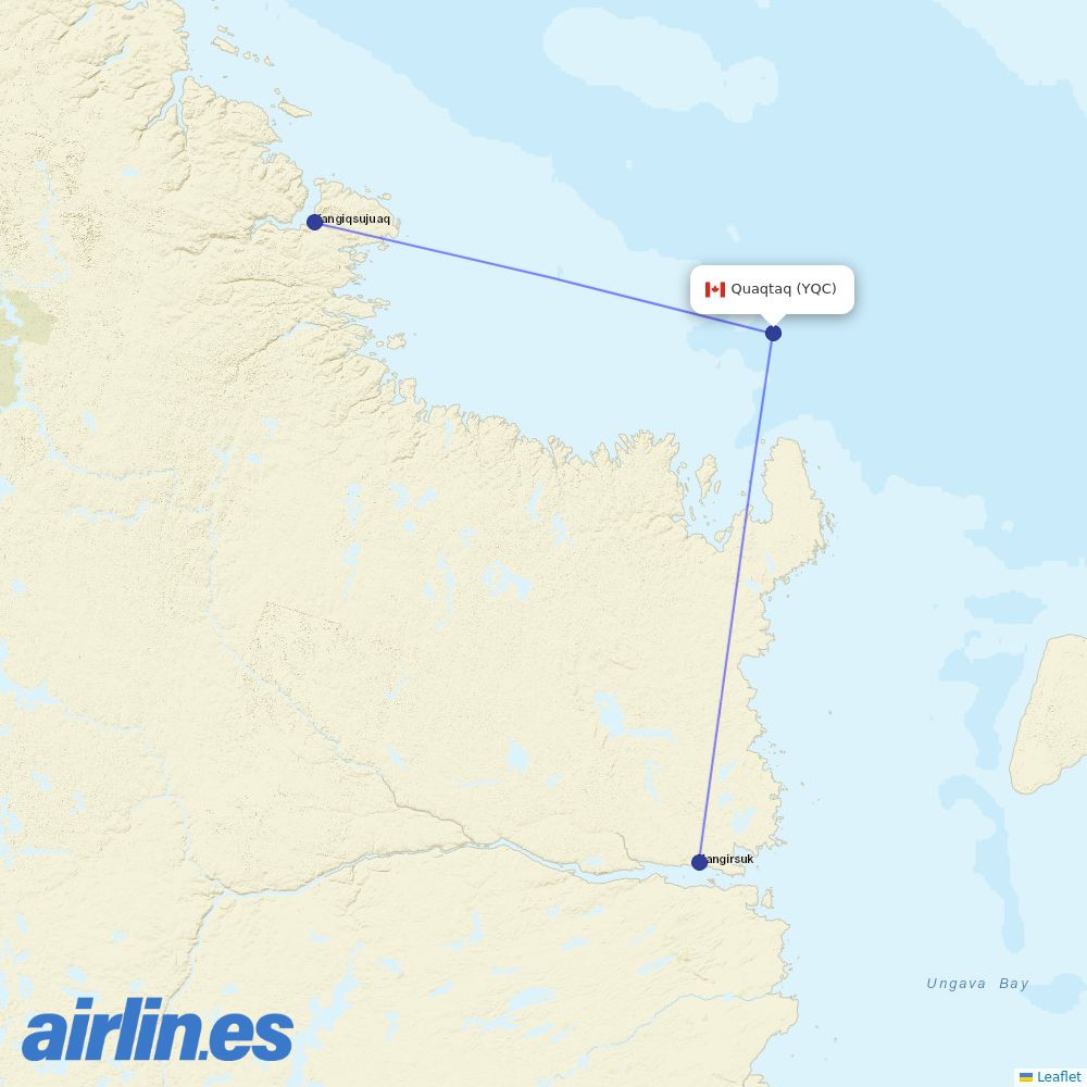 Air Inuit from Quaqtaq destination map