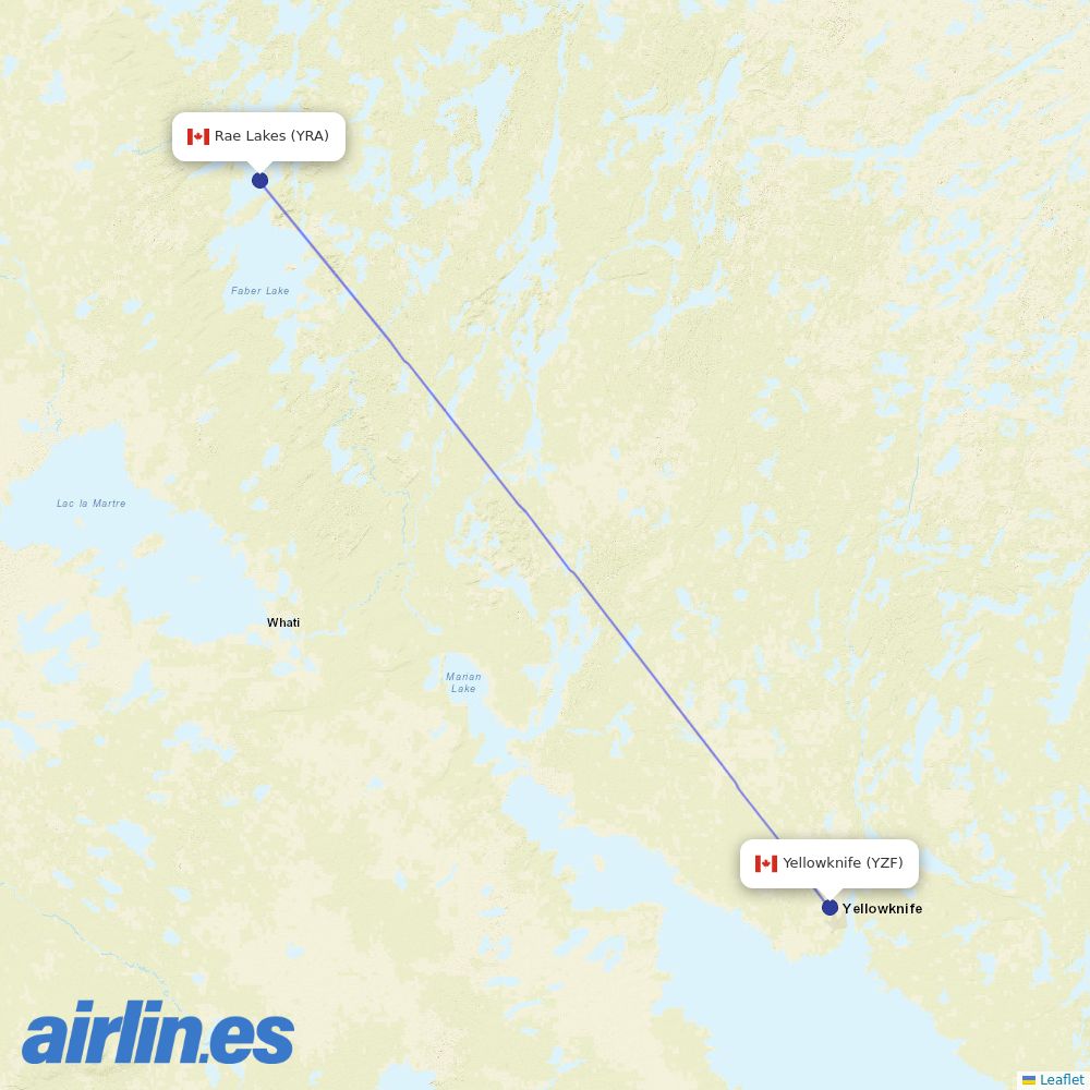 Air Tindi at YRA route map