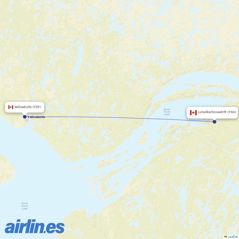 Air Tindi at YSG route map