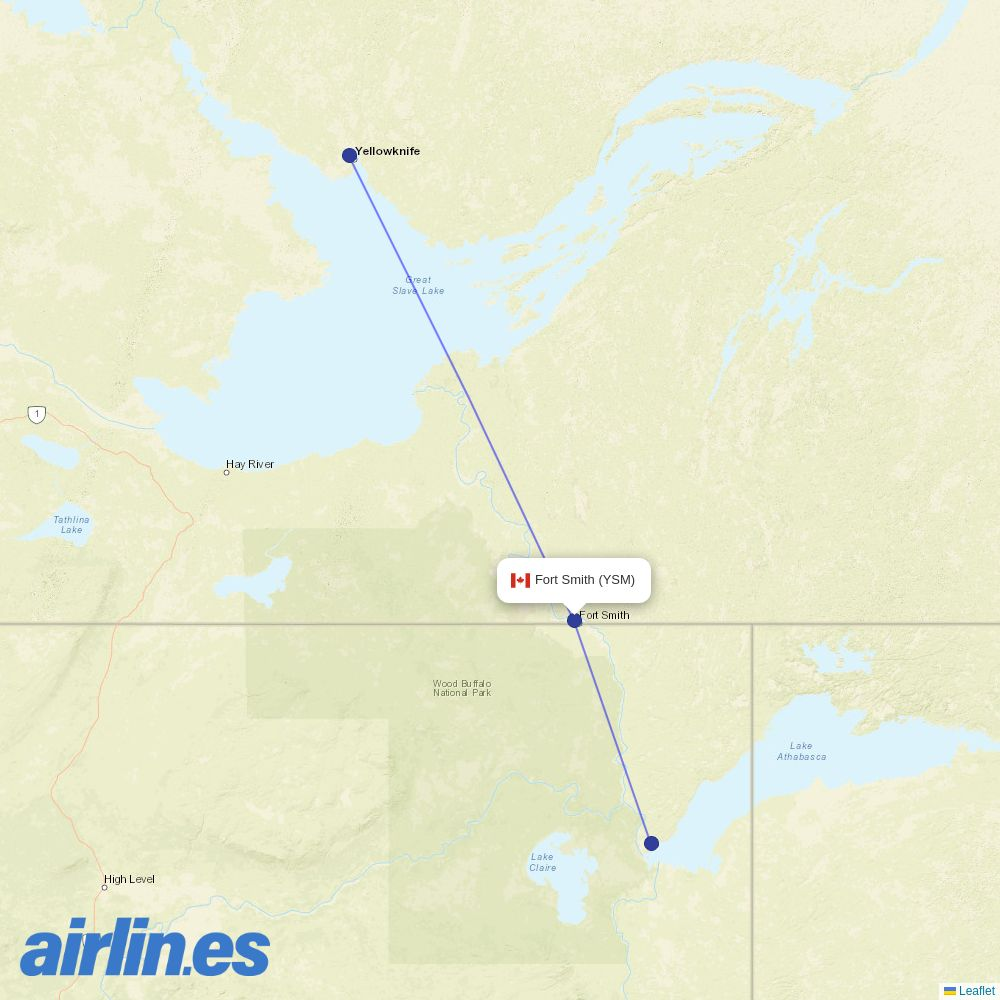 Air Tindi at YSM route map