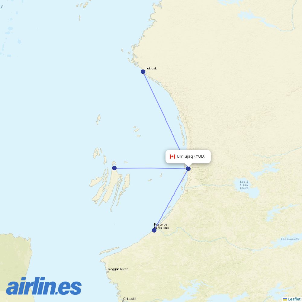 Air Inuit at YUD route map