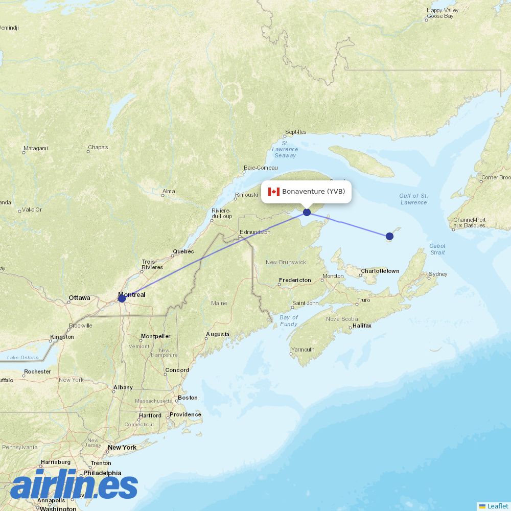Pascan at YVB route map