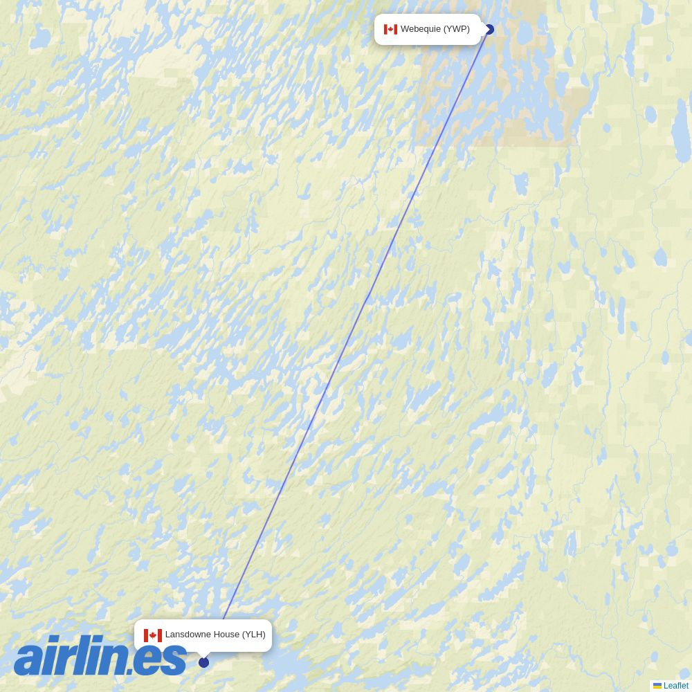North Star Air at YWP route map