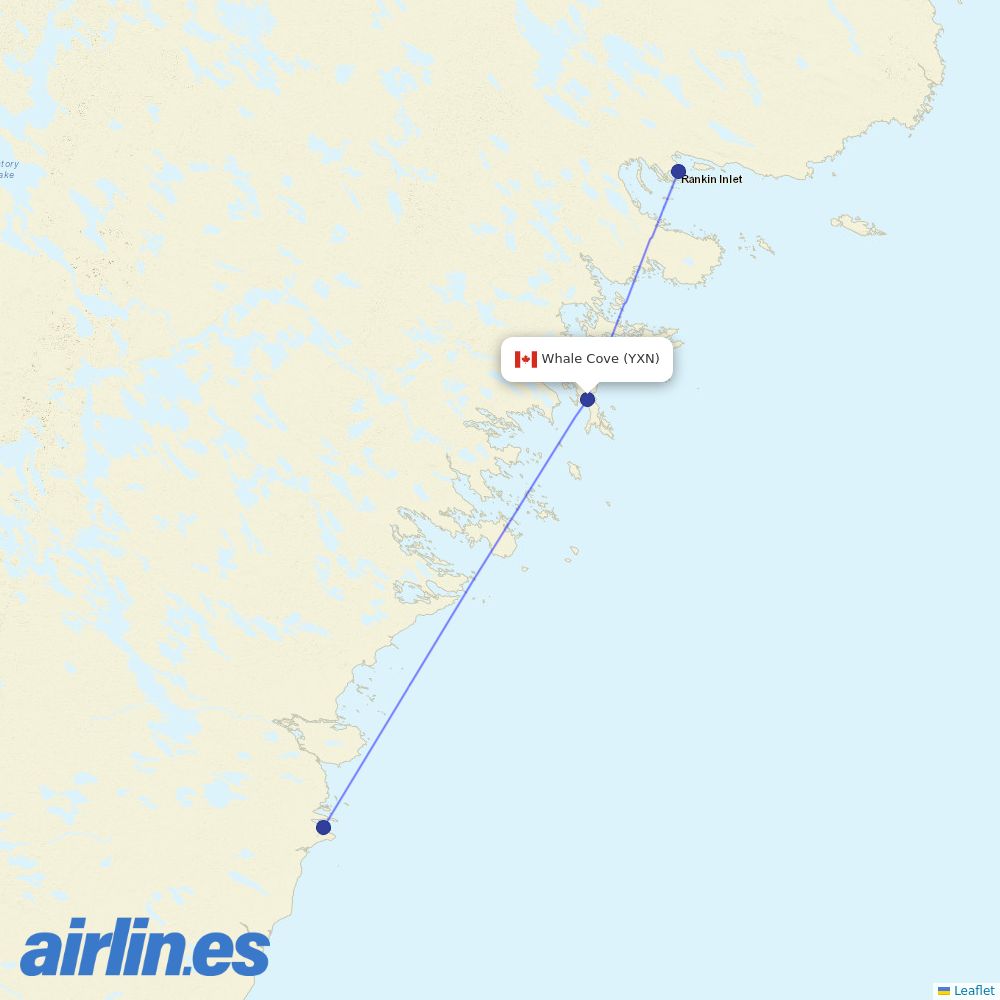 Calm Air International at YXN route map